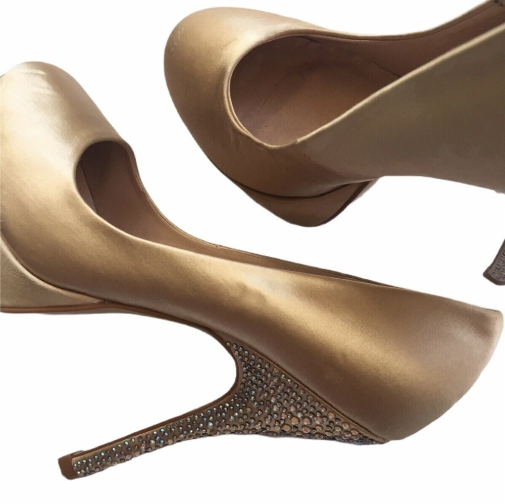 Steve Madden Crystal Champagne Heels Size 9.5